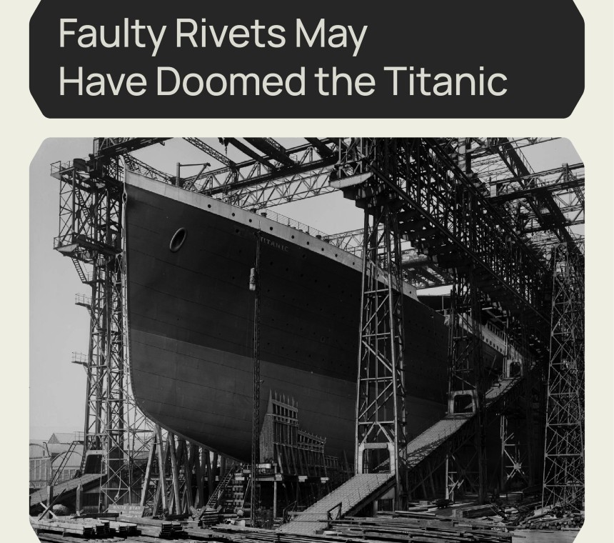 Faulty Rivets May Have Doomed The Titanic